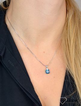 Złota zawieszka  DIAMENT 585 diament, topaz London Blue ZP 11464 LBT 💎 Złota zawieszka wykonana z najwyższej jakości białego złota próby 585 (1).JPG